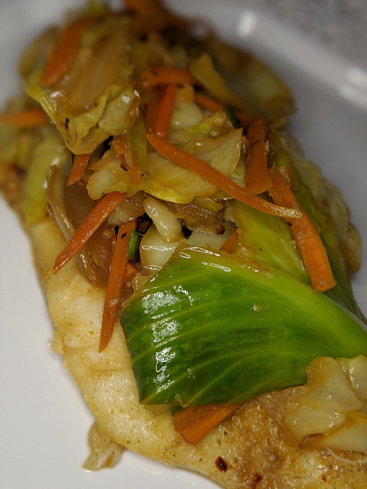 Vegetable-stuffed flatbread made in Chef Sa'Renn's kitchen