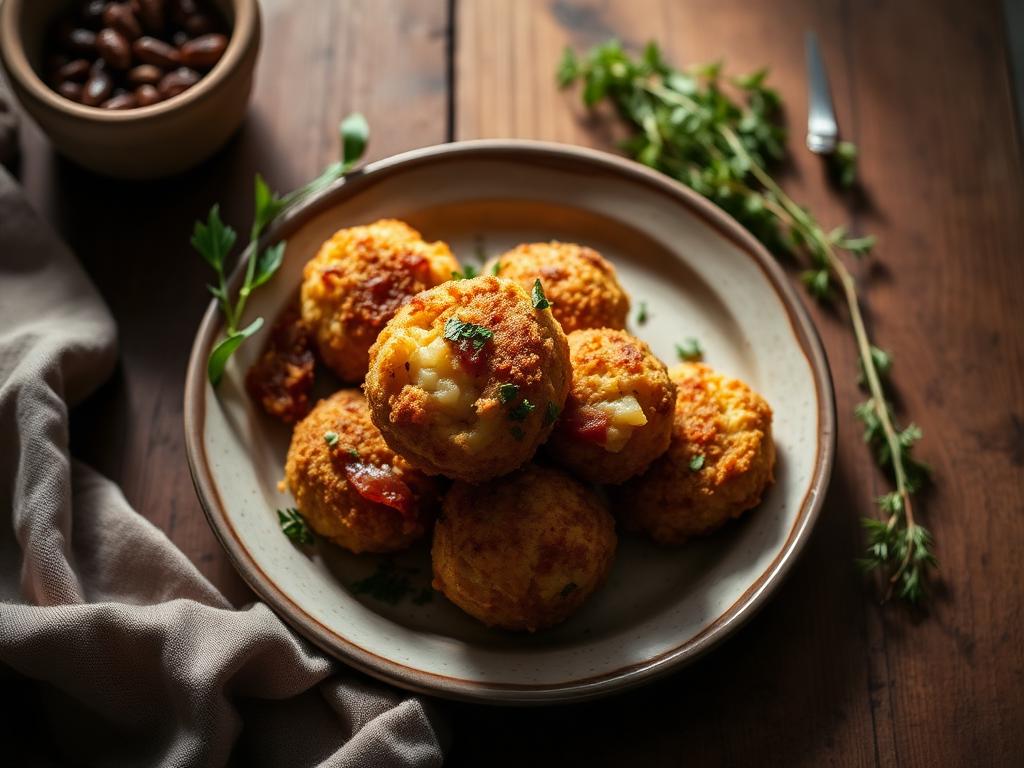 Bacon-Cheddar Potato Croquettes
